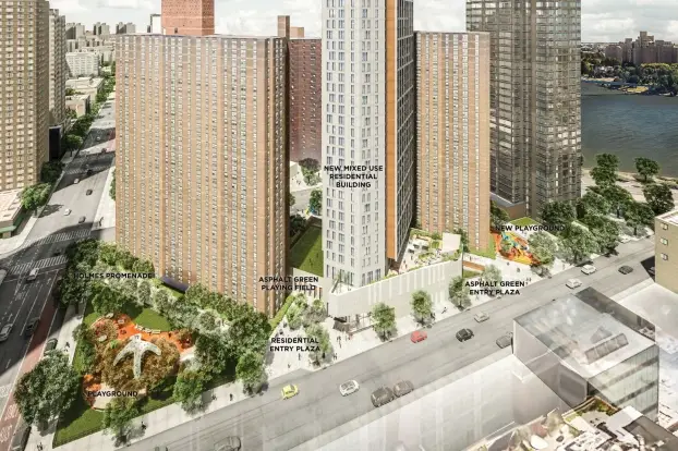 Rendering of Holmes project, a mixed-income apartment building, provided by NYCHA.